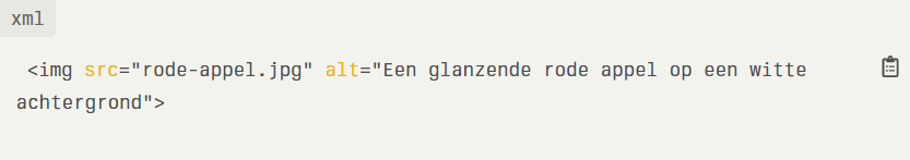 Voorbeeld van een alt-tekst in code.